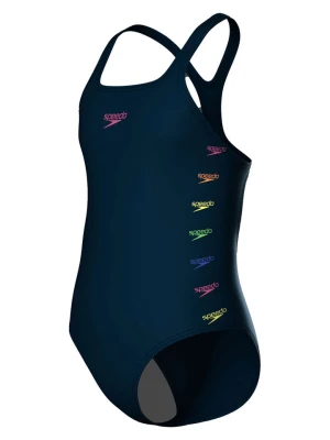 Speedo Strój kąpielowy "Eco+ H-Bloom" w kolorze granatowym ze wzorem rozmiar: 176