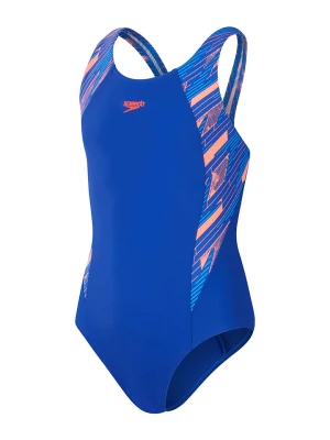 Speedo Strój kąpielowy "Eco H-Bloom" w kolorze niebiesko-pomarańczowym rozmiar: 140