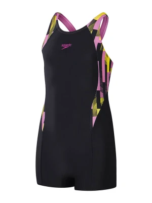 Speedo Strój kąpielowy "Eco Print" w kolorze czarno-jasnoróżowo-żółtym rozmiar: 128