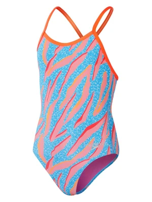 Speedo Strój kąpielowy "Eco+" w kolorze błękitno-pomarańczowym rozmiar: 140