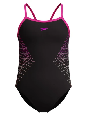Speedo Strój kąpielowy "Placement Thinstrap" w kolorze czarno-różowym rozmiar: 164