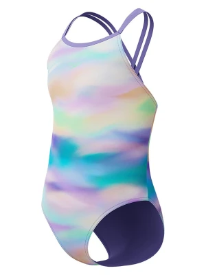 Speedo Strój kąpielowy "Placement Thinstrap" w kolorze fioletowym ze wzorem rozmiar: 140