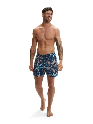 Speedo Szorty kąpielowe "Eco Dig" w kolorze granatowo-błękitno-pomarańczowym rozmiar: L