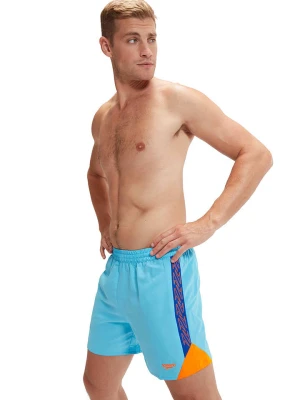 Speedo Szorty kąpielowe "Eco H-Boom" w kolorze błękitno-pomarańczowym rozmiar: L