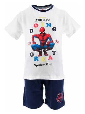 Spiderman 2-częściowy zestaw "Spiderman" w kolorze biało-granatowym ze wzorem rozmiar: 98