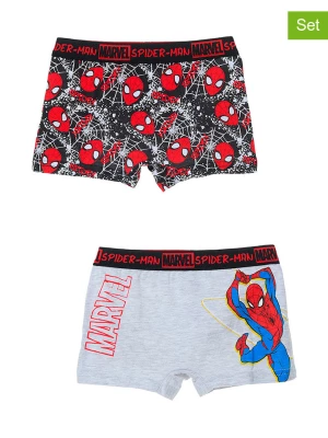 Spiderman Bokserki (2 pary) "Spider-Man" w kolorze szaro-czarno-czerwonym rozmiar: 110/116