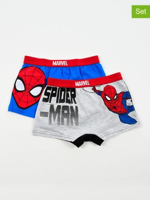 Spiderman Bokserki (2 pary) "Spider-Man" w kolorze szaro-niebiesko-czarnym rozmiar: 98 / 104