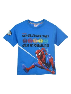 Spiderman Koszulka "Spiderman" w kolorze niebieskim rozmiar: 128