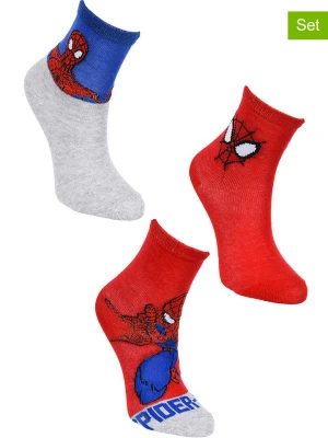 Spiderman Skarpety (3 pary) "Spider-Man" w kolorze czerwono-szarym rozmiar: 27-30