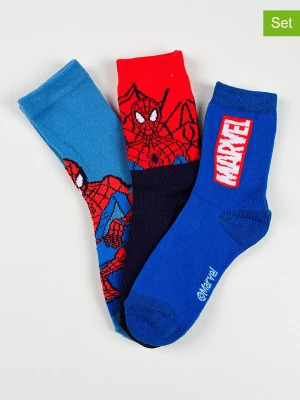 Spiderman Skarpety (3 pary) "Spider-Man" w kolorze niebiesko-czerwono-czarnym rozmiar: 31-34