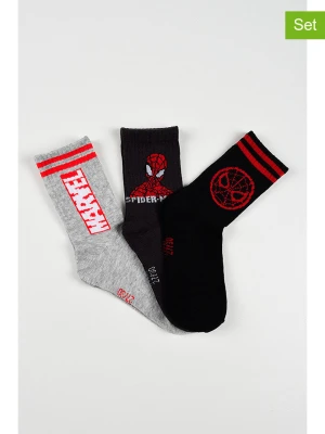 Spiderman Skarpety (3 pary) "Spider-Man" w kolorze szaro-czarnym rozmiar: 31-34