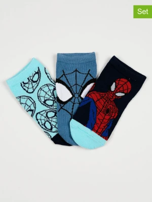 Spiderman Skarpety (3 pary) "Spiderman" w kolorze błękitno-niebiesko-granatowym rozmiar: 23-26