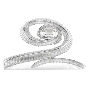 Spinka do włosów Ariana Grande x Swarovski, Szlif schodkowy typu baguette, Biała, Powłoka z rodu