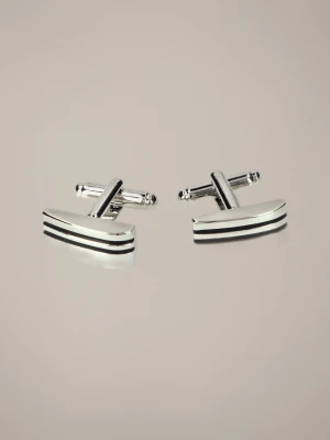 Spinki Srebrne Prostokątne Lancerto