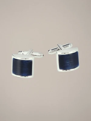 Spinki Srebrne z Granatowym Wypełnieniem Lancerto