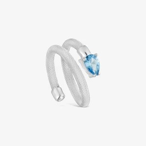 Spiralny Pierścionek Ze Srebra I Laboratoryjnie Hodowanego Spinelu Tous Mesh Lgg - Tous Rozmiar