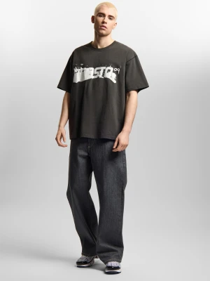 Splash t-shirt boxy męski czarny Klasyk