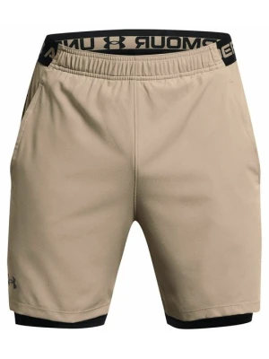 Spodenki 2 w 1 Under Armour beżowy