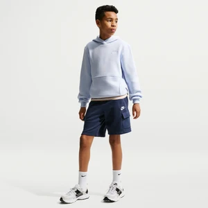 Spodenki cargo z dzianiny dresowej dla dużych dzieci Nike Club - Niebieski