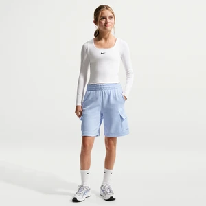 Spodenki cargo z dzianiny dresowej dla dużych dzieci Nike Club - Niebieski