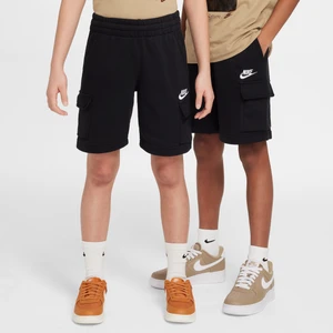 Spodenki cargo z dzianiny dresowej dla dużych dzieci Nike Sportswear Club - Czerń
