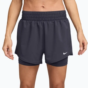 Spodenki damskie Nike One Dri-Fit High-Waisted 3" 2In1 gridiron / white Szary