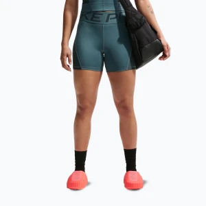 Spodenki damskie Nike Pro Sculpt High Waisted 5" Biker mineral slate/faded spruce/white