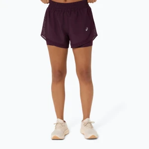 Spodenki do biegania damskie ASICS Nagino Run 2-N-1 dark aubergine Bordowy