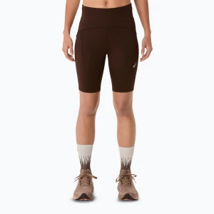 Spodenki do biegania damskie ASICS Road High Waist 8IN Sprinter coffee Brązowy