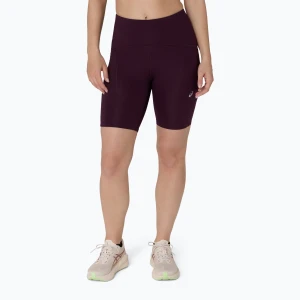 Spodenki do biegania damskie ASICS Road High Waist 8IN Sprinter dark aubergine Bordowy