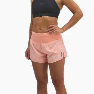 Spodenki do biegania damskie HOKA Glide Short 3.5" CLF PRT sunstone print Beżowy