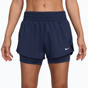 Spodenki do biegania damskie Nike One Dri-FIT 2IN1 midnight navy/white