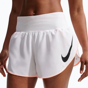 Spodenki do biegania damskie Nike Tempo Swoosh Dri-Fit Mid-Rise Brief-Lined white / orange pulse / black