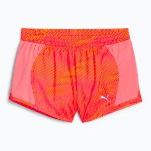 Spodenki do biegania damskie PUMA Run Favorite AOP Velocity 3" sunset glow / sun stream Czerwony