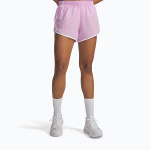 Spodenki do biegania damskie Under Armour Fly By 3" pink dawn/white