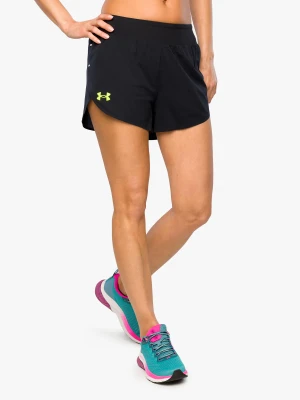 Spodenki do biegania damskie Under Armour Lighter Than Air Short - black/black/lime surge