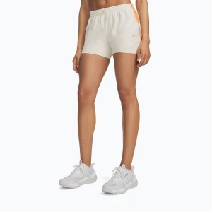 Spodenki do biegania damskie Under Armour Velociti Pro 4" 2N1 Shorts stone / reflective Biały
