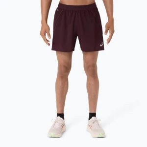 Spodenki do biegania męskie ASICS Road 5IN dark currant Bordowy