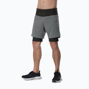 Spodenki do biegania męskie Mizuno Trail Multipocket 2in1 lava smoke Szary