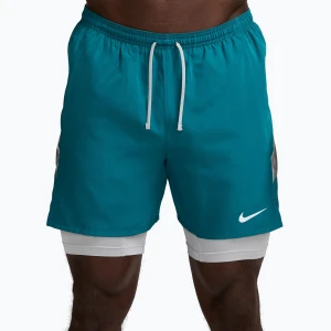 Spodenki do biegania męskie Nike Miler Dri-Fit 2in1 5" bright spruce Zielony
