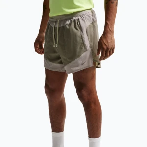 Spodenki do biegania męskie Nike Stride Dri-Fit Brief-Lined 5" light army / spruce fog Brązowy