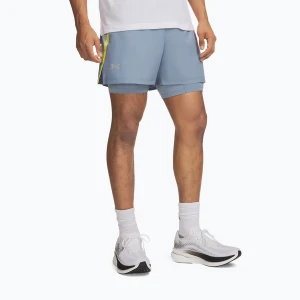 Spodenki do biegania męskie Under Armour Launch 5" 2IN1 Shorts blue wind / blue fog / reflective