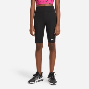 Spodenki do jazdy na rowerze z wysokim stanem dla dużych dzieci (dziewcząt) 23 cm Nike Sportswear - Czerń