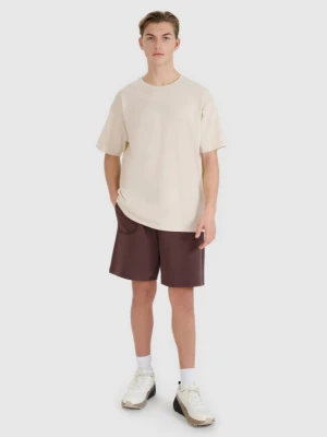 Spodenki dresowe uniseks 4F 4FWSS25TSHOU544 - brązowe