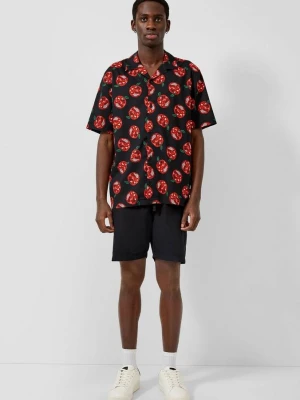 Spodenki jogger z mieszanki lnu QS czarny
