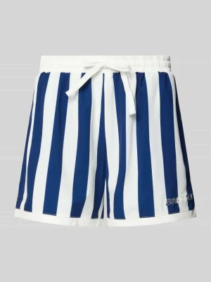 Spodenki kąpielowe o kroju regular fit z detalem z logo Another Cotton Lab Granatowy