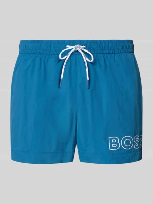 Spodenki kąpielowe o kroju regular fit z nadrukiem z logo model 'MOONEYE' Boss