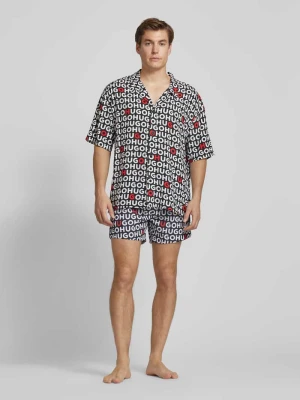 Spodenki kąpielowe o kroju regular fit z nadrukiem z logo model ‘TORTUGA’ HUGO