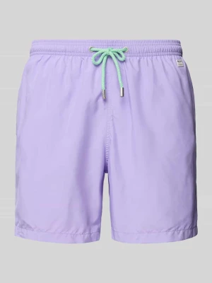 Spodenki kąpielowe o kroju regular fit z naszywką logo model ‘LIGHTING PANTONE’ MC2 Saint Barth