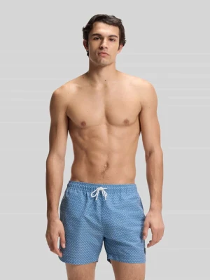 spodenki kąpielowe o kroju regular fit z naszywką z logo model 'VIBE' Boss Jasnoniebieski